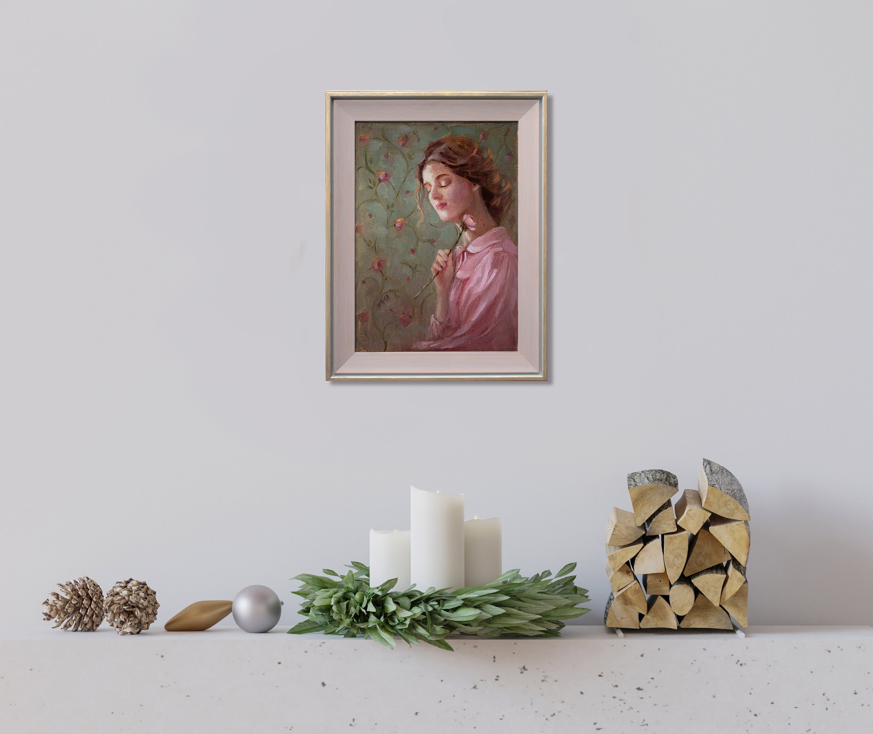 Woman Portrait - Framed Original Oil Painting - Christmas Gift ...