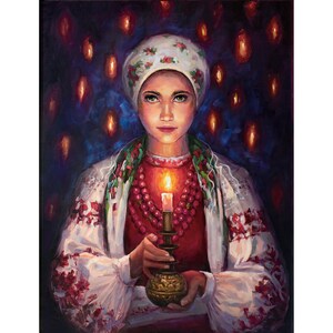 Ukraine Girl Original Oil Painting - Ukrainian Woman Portrait With ...