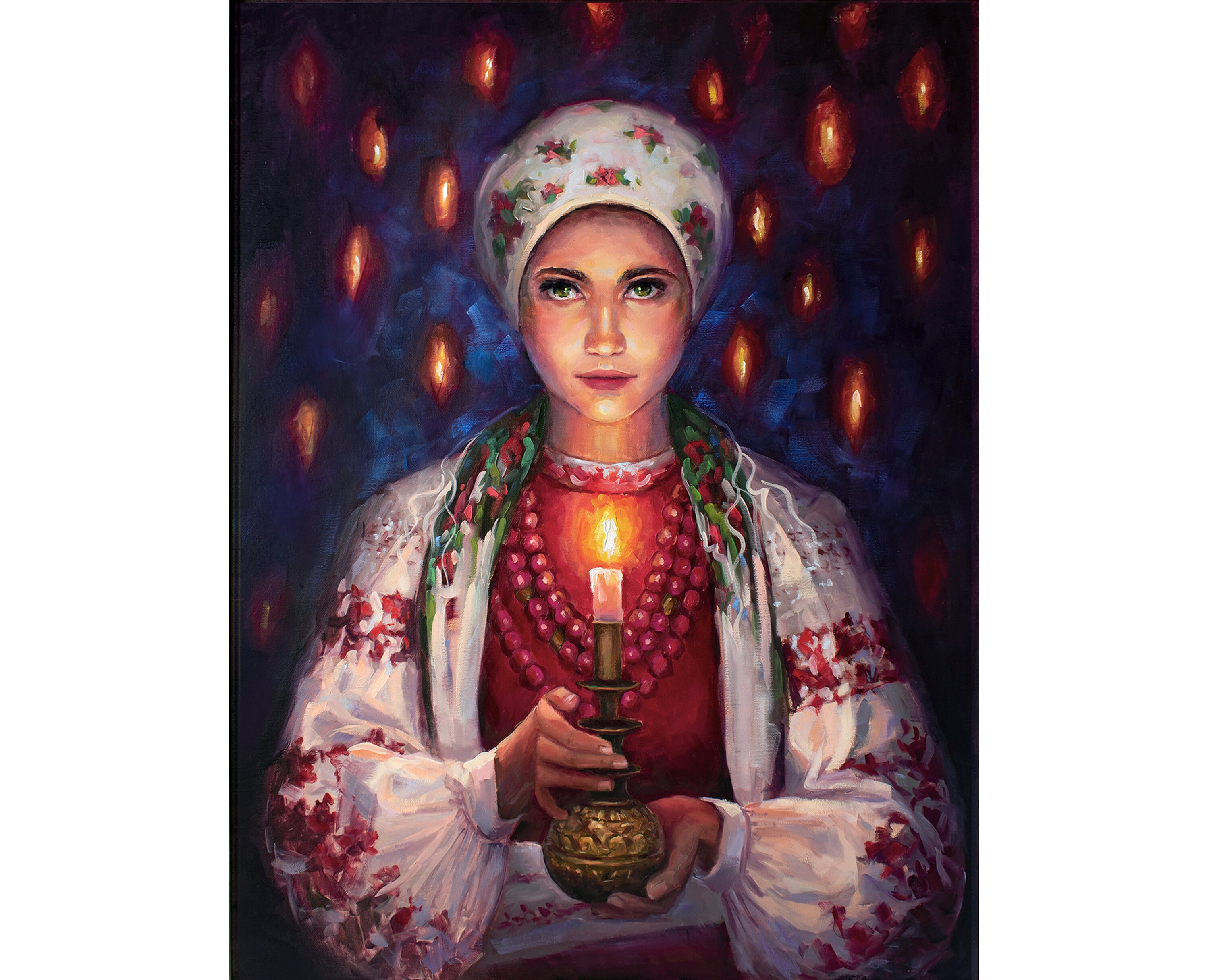 Ukraine Girl Original Oil Painting - Ukrainian Woman Portrait With ...