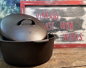 Griswold Iron Mountain No. 8 Dutch Oven with Self Basting Lid, p n 1036 1037, Vintage Cast Iron, Antique Collectible Cookware