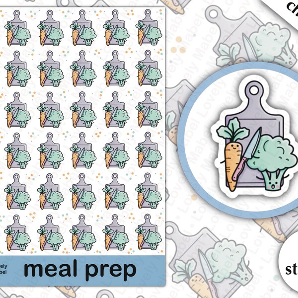 Meal Prep Stickers - Planner Stickers - Journal Stickers - Veg - Food - Kitchen - Health - Nutrition - Self Care - Broccoli - Stationery