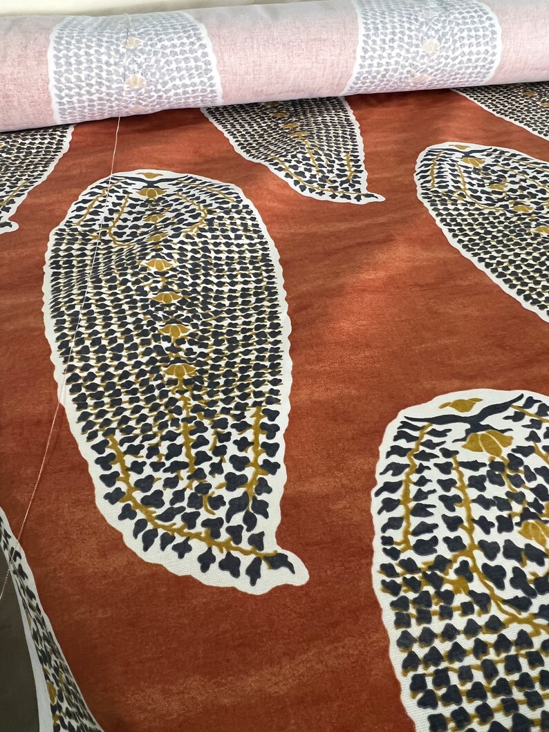 519039 Paisley Stamp Persimmon by Robert Allen /duralee Fabric Etsy