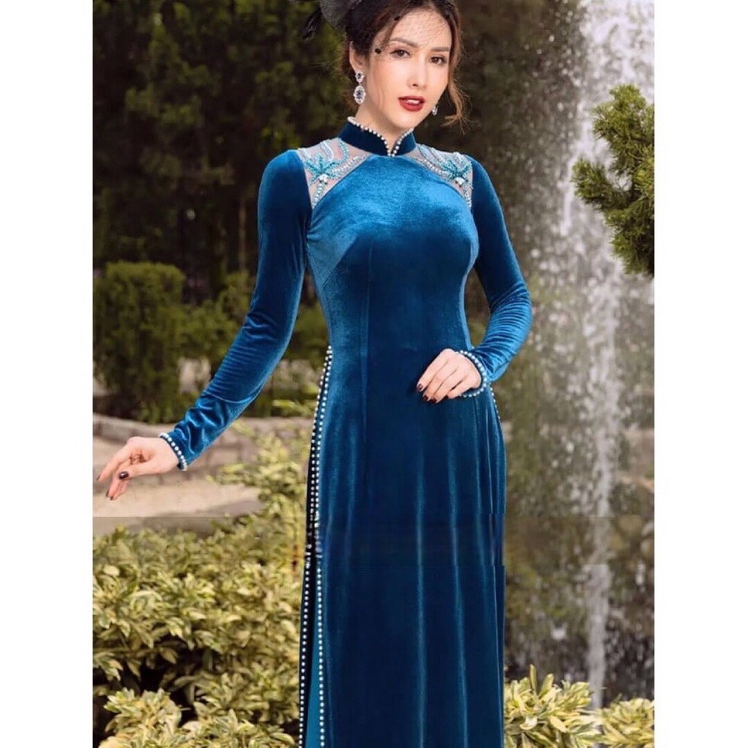 Vietnamese Ao Dai Silk Dress áo Dài Trung Niên Thêu Chất Ao - Etsy
