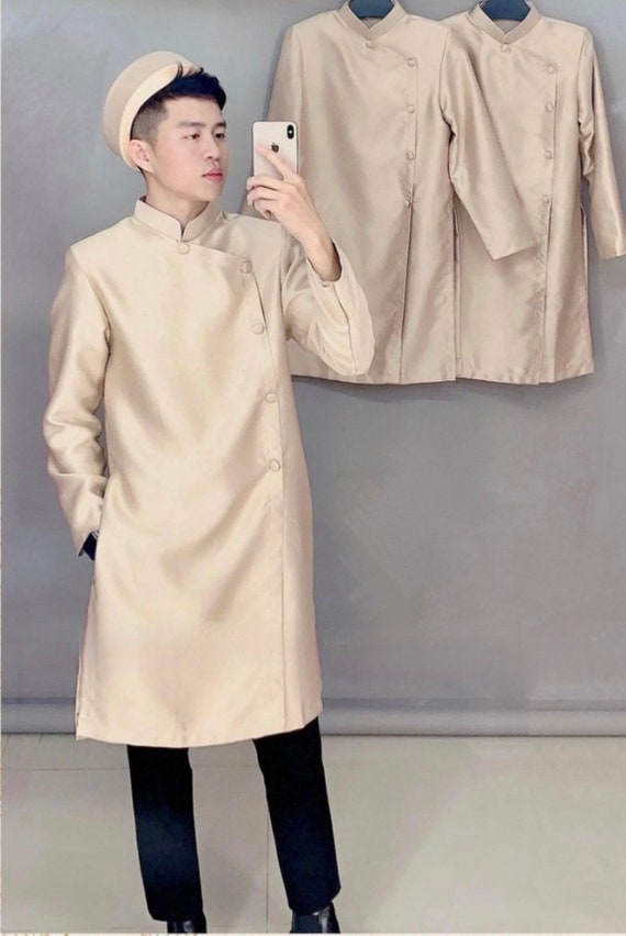 Vietnamese traditionele kleding voor mannen Vietnamese Ao Dai jongens Ao Dai Cach Tan cho Nam mannen ao dai Vietnamese traiditional ao dai Etsy Nederland