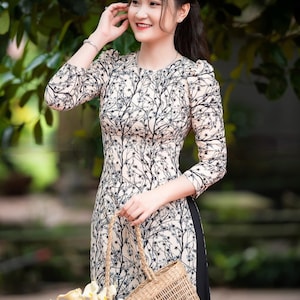 Pre-made: Vietnamese Ao dai silk dress (áo dài cách tân  ) Ao dai Wedding, Ao Dai for Girls, Ao Dai for Women, Ao Dai Tet Viet Nam