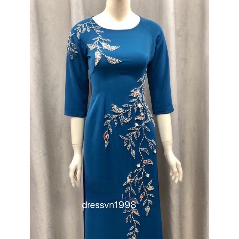 Vietnamese Ao Dai Silk Dress áo Dài Trung Niên Thêu đá Ao - Etsy