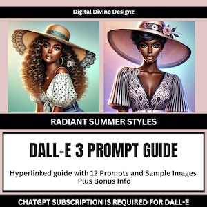 DALL-E 3 Prompt Guide | Radiant Summer Style | ChatGpt Ai Art Prompt Guide | Ai Art | Black Women Ai Art