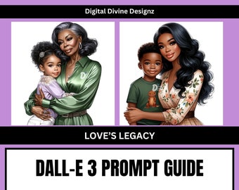 ChatGPT Dall-E3 Mother's Day Ai Prompts | Ai Art | Clipart Prompts | Black Women Ai Art | PDF
