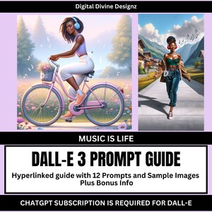 Dall-E3 & ChatGPT Music is Life Prompt Guide | 12 Sample Prompts | PDF | AI Prompt Guide | African American AI Art