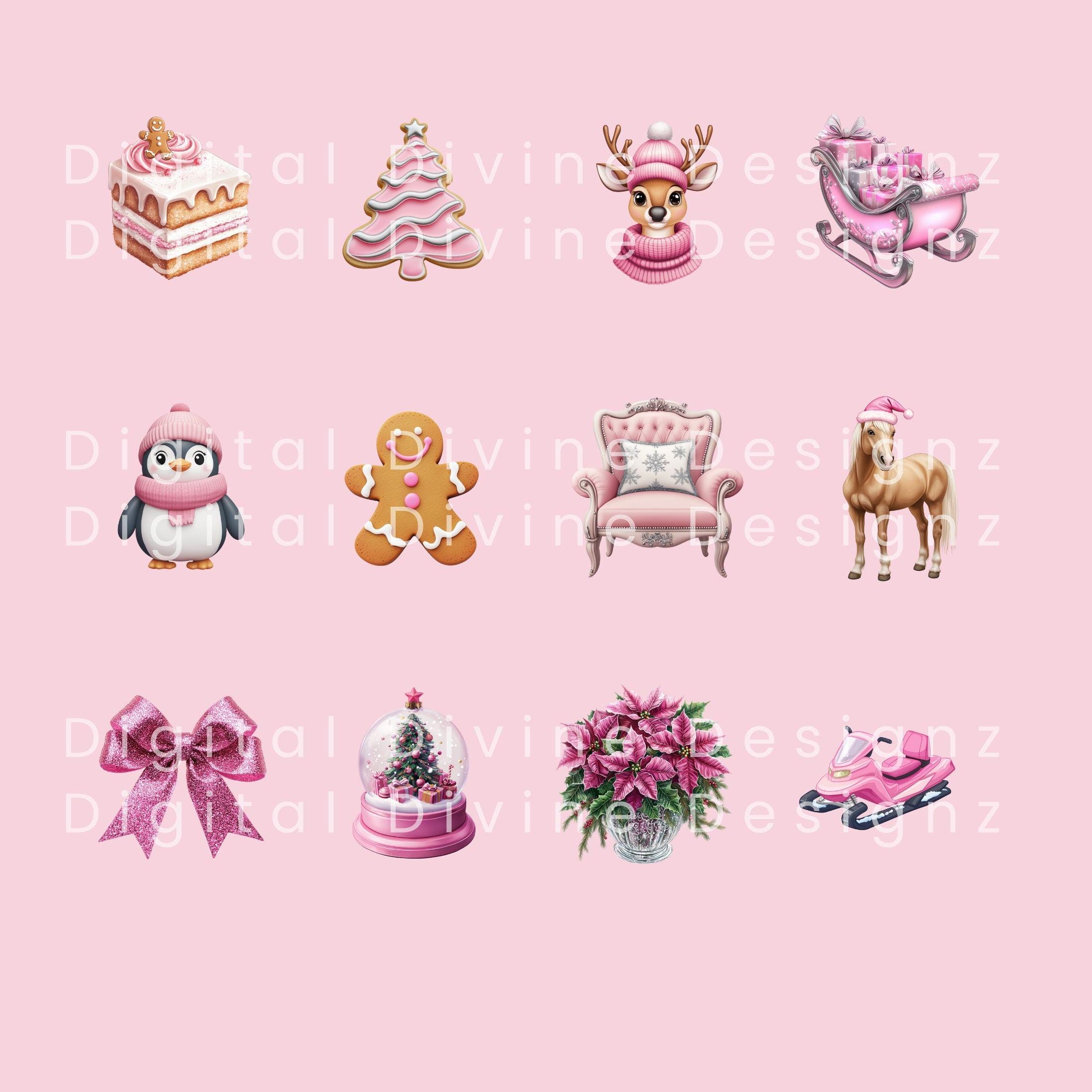 Pink Christmas Ios 18 Emoji Stickers | 72 Pink Aesthetic