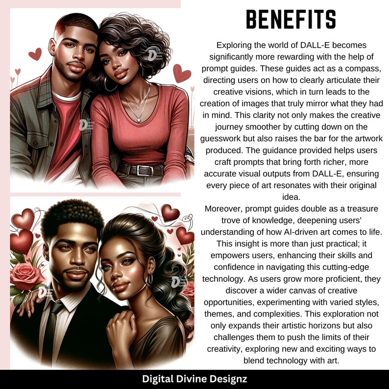 ChatGPT Dall-E3 Romantic Bliss Prompt Guide | PDF | 12 Sample Prompts | AI Prompt Guide | Black Love Prompts image 9