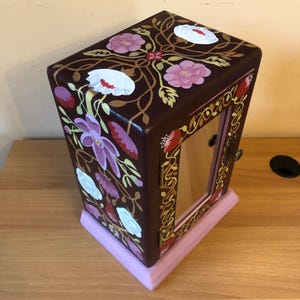 Treasure Box, Hand-painted Furniture, Redesigned, Floral motif, Flower design, Recycled, Vintage Drawer, Jewelry Box, Artsy Furniture