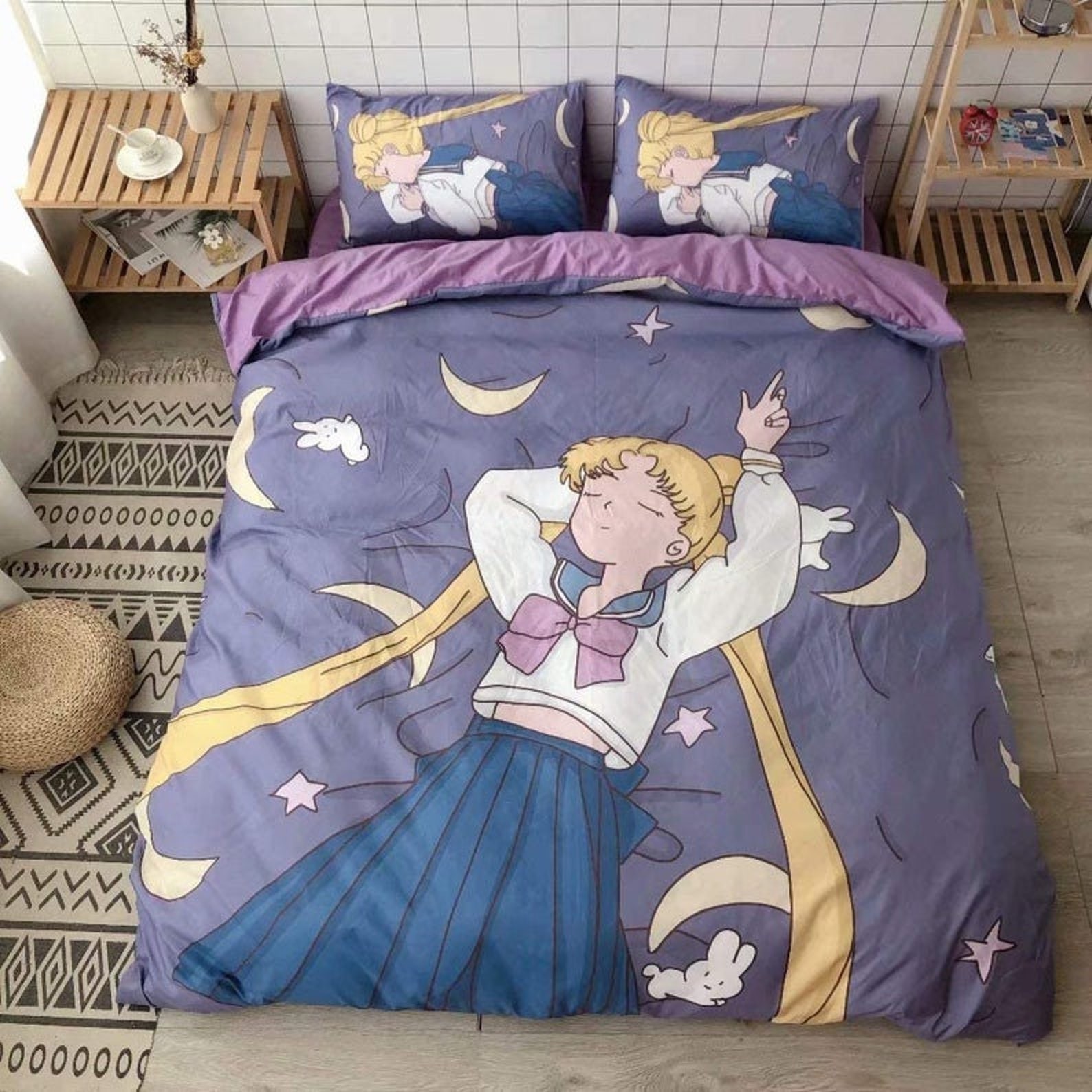 Sailor Moon 1 Beddings Sailor Moon Bedding Set 3PCS Duvet Etsy