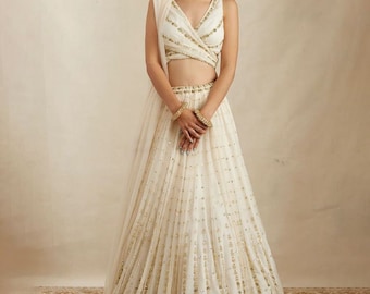 White Sabyasachi Designer Lehenga Choli For Women Indian Wedding Bridal Party Ghagra Choli Bollywood Traditional Custom Stitch Lengha Choli