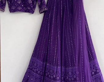 Purple Lehenga Choli For Women Indian Wedding Bridal Party Wear Ghagra Choli Bollywood Designer Traditional Festival Wear Lengha Choli