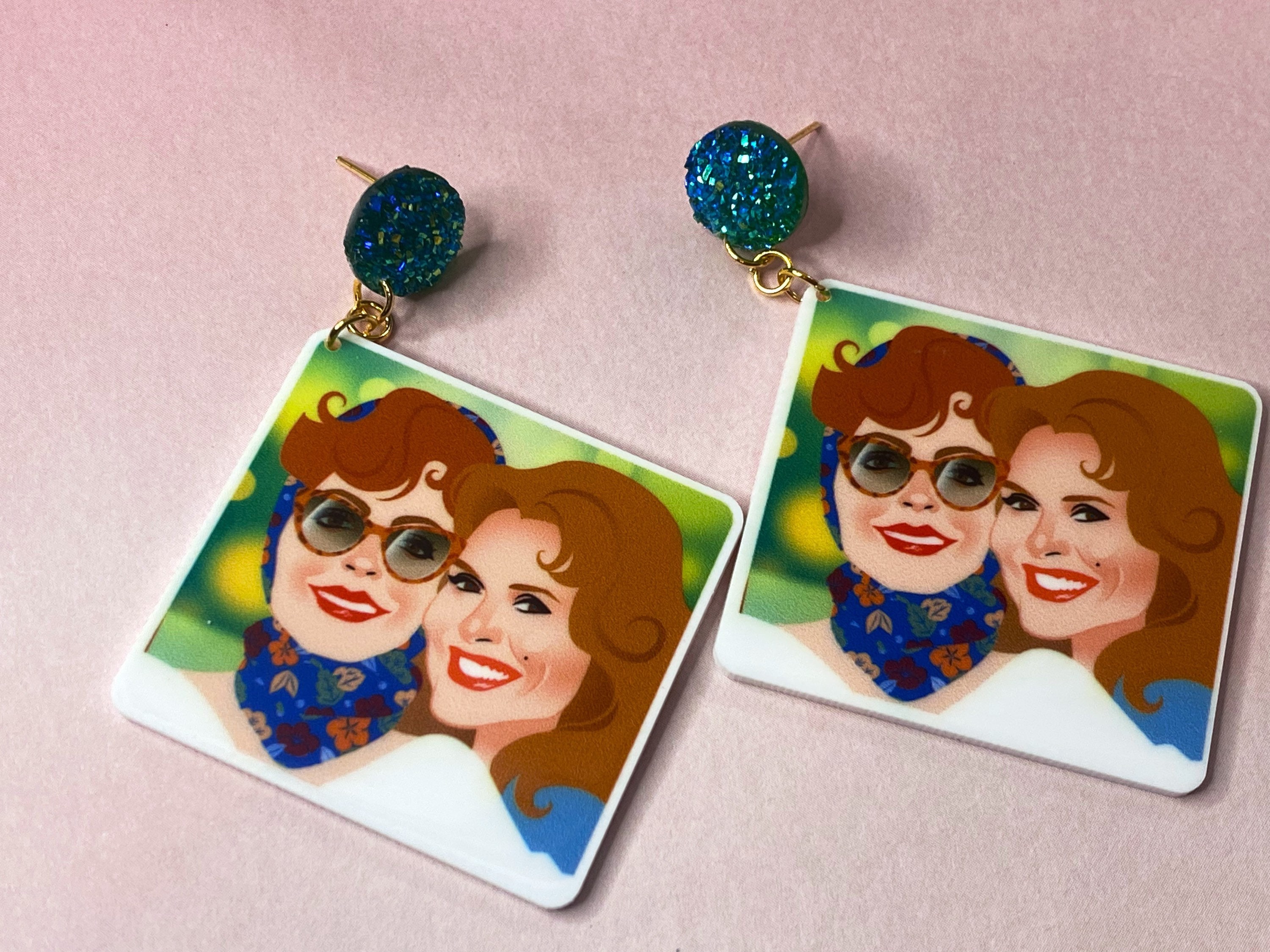 Thelma and Louis Inspired Dangle Post Earrings 