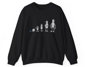 Evolution Of Futurama Bender Men's Sweatshirt Size S to 3XL