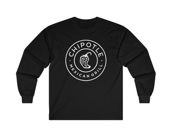 Chipotle Mexican Grill Logo Men&#39;s Black Long Sleeve T-shirt Size S to 2XL