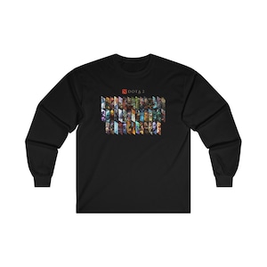 DOTA 2 Heroes Online Game Logo Men's Black Long Sleeve T-shirt Size S to 2XL