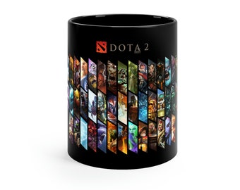 DOTA 2 Heroes Online Game Logo 11oz Coffee Tea Black Mug