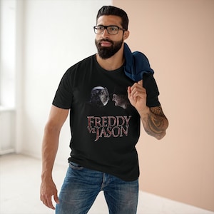 Freddy Vs Jason Horror Movie Men&#39;s T-shirt Size S to 3XL
