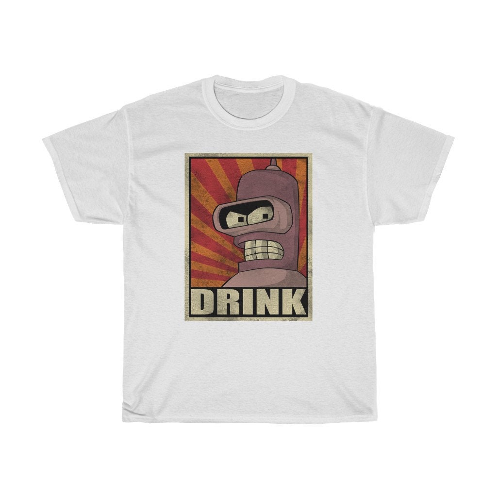 T-Shirt Homme Futurama Bender - Gris - Taille L - Série TV Culte