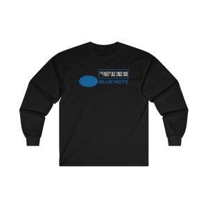 T-shirt a maniche lunghe nera da uomo con logo Blue Note Records, taglia dalla S alla 2XL