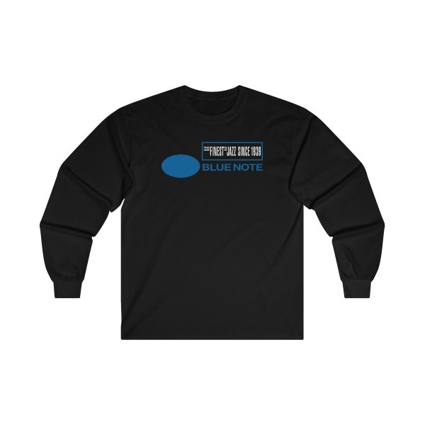 Blue Note Records Logo Men's Black Long Sleeve T-shirt Size S to 2XL