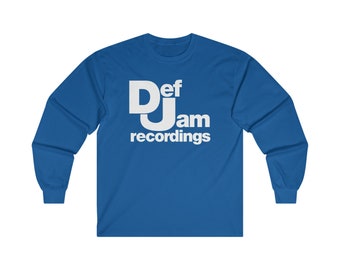 Def Jam Recordings Logo Men's Long Sleeve T-shirt Size S to