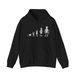 Entwicklung des Futurama Bender Hoodie Sweatshirt Größe S bis 3XL