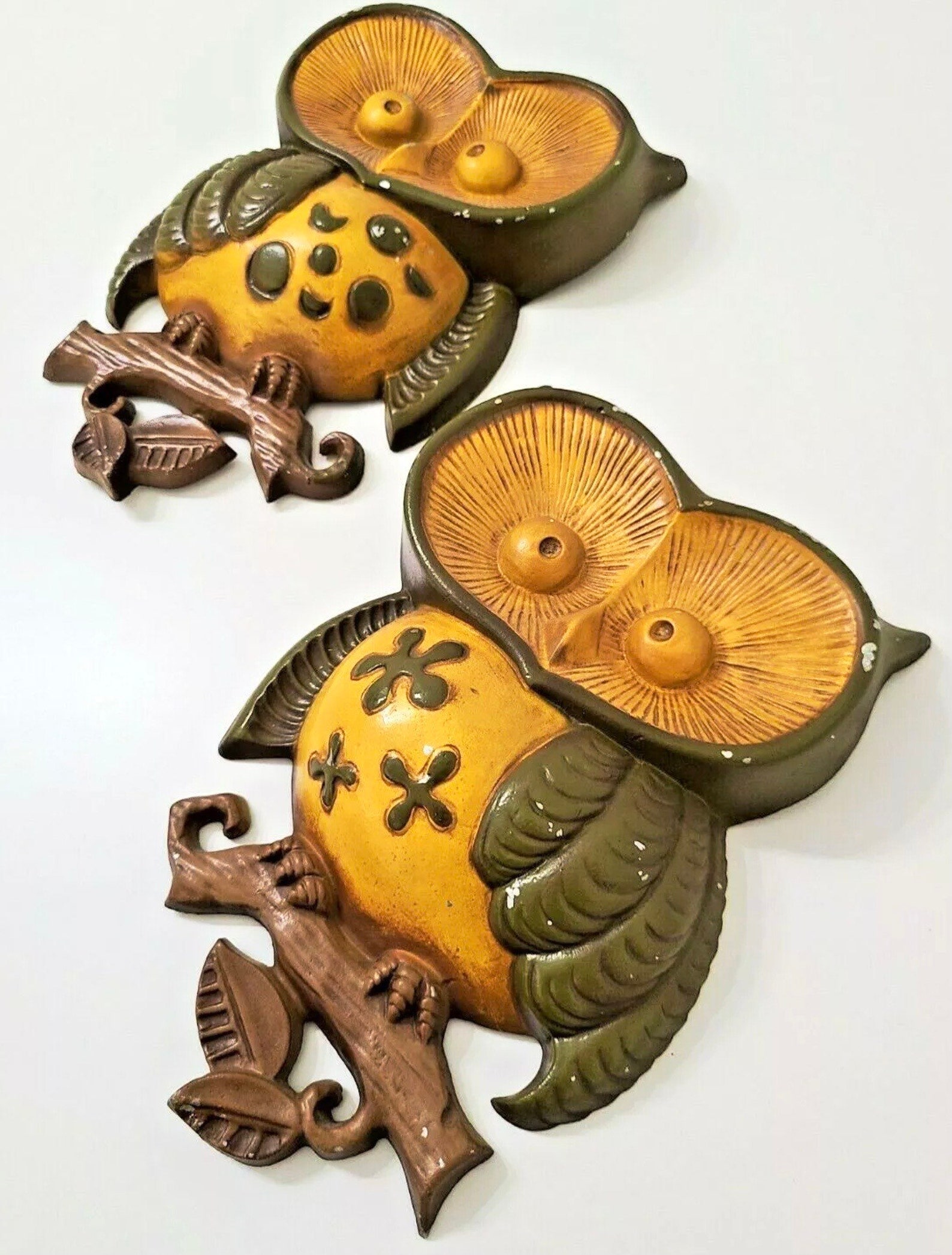 Vintage Sexton Owls 1970 Retro Metal Wall Art Hanging Decor Etsy