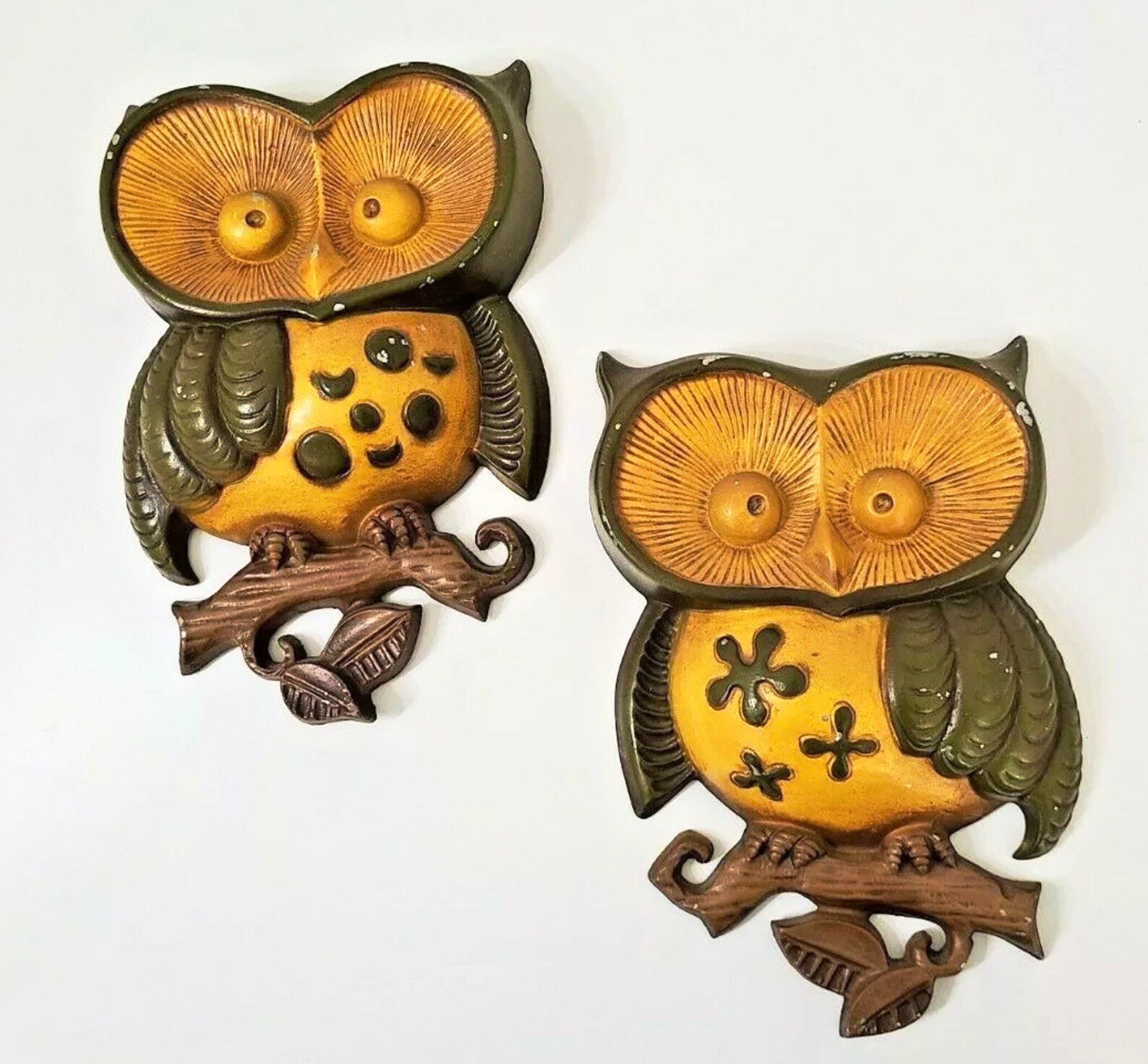 Vintage Sexton Owls 1970 Retro Metal Wall Art Hanging Decor Etsy