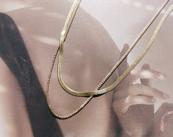 Separable Gold Double Layer Snake Chain in Stainless Steel