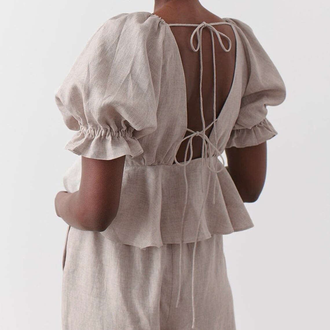 linen backless top
