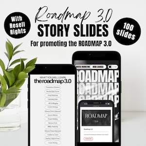 100 Instagram Pinterest Story Slides Roadmap 3.0 with Resell Rights MRR Private Label Rights PLR Done for You DFY Templates Social Media
