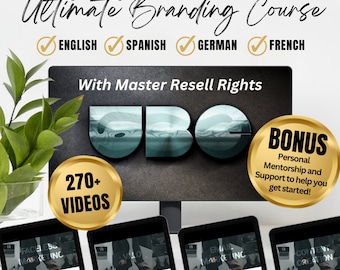 UBC Course Ultimate Branding Course w/ Master Resell Rights Digital Marketing Passive Income Online Course In English/French/Spanish/German