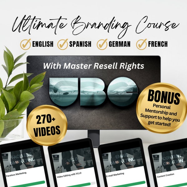 UBC Course Ultimate Branding Course w/ Master Resell Rights Digital Marketing Passive Income Online Course In English/French/Spanish/German