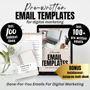 100+ Pre-Written Email Templates For Digital Marketing Email Marketing w/ Resell Rights MRR & Private Label Rights PLR Done-For-You
