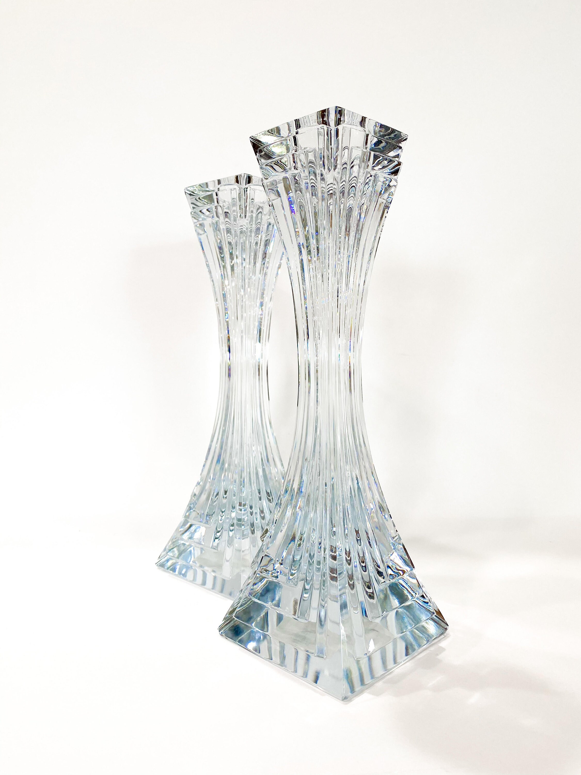 Candelabros 2 Luces de cristal de plomo Mikasa cortado vidrio Etsy