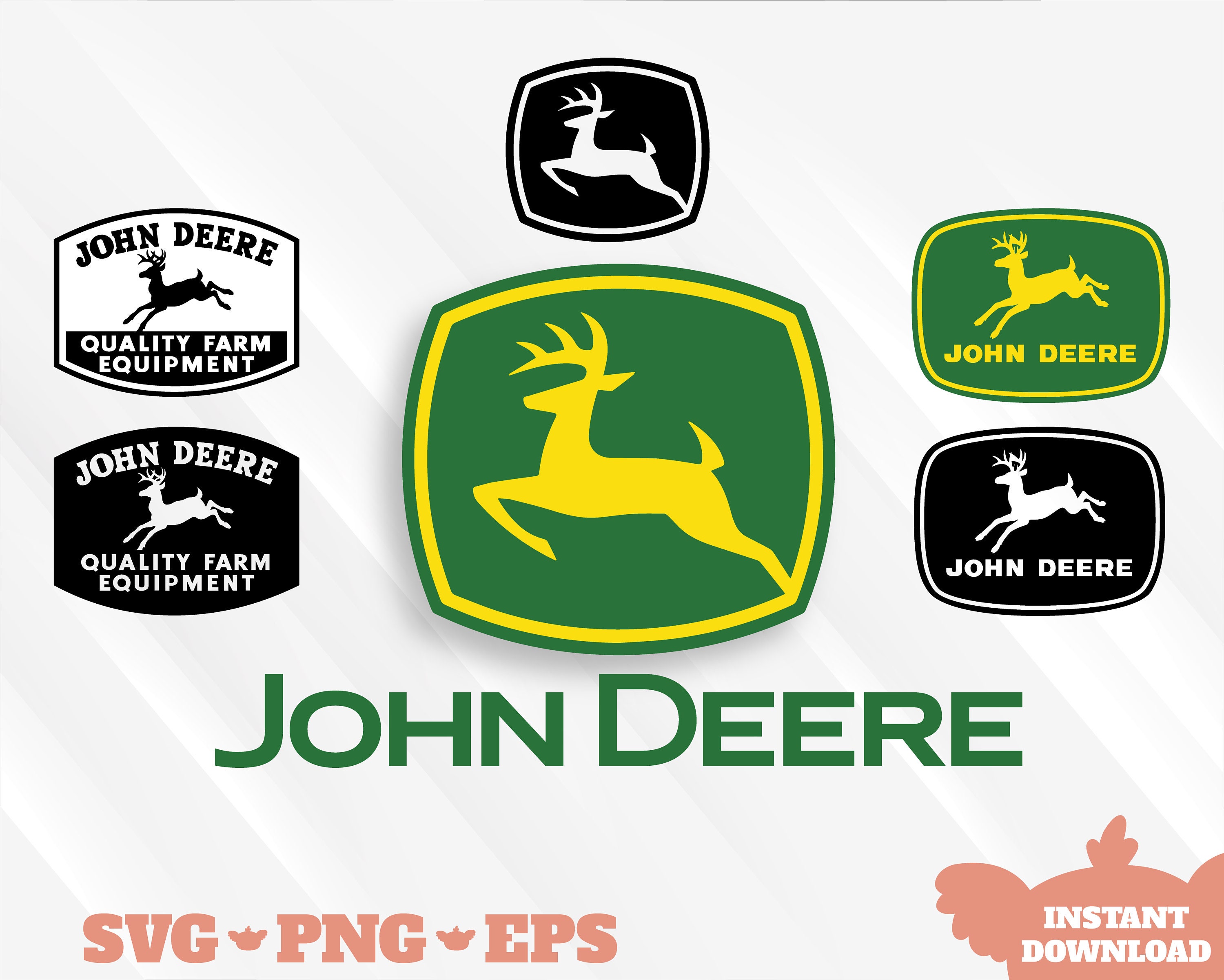6 John Deere Logos SVG File For Cricut Vector Cut File Etsy