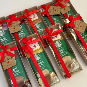 Coffee and Chocolate Favors for Christmas Guests, Christmas Gift, Coffee Chocolate Gift Box, Merry Christmas Table, Holiday Decor, Gift Box