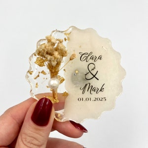 Personalized Wedding Epoxy Magnet Favor, Engagement Gift, Epoxy Fridge Magnet Favors, Wedding Guest Gifts, Wedding Epoxy Magnet Favor Gifts