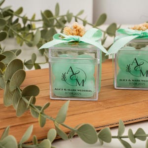 Personalized Yellow Bubble Candle Favors: Wedding, Bridal Shower, Birthday