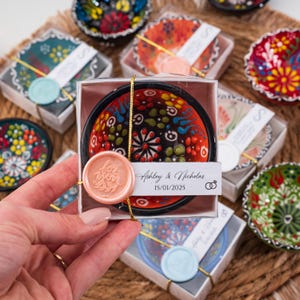Personalized Turkish Cini Bowls, Ceramic Bowls Favors For Guests, Rustic Wedding Favors, Mexico Bowls Favor, Boho Birthday Gift, Party Favor
