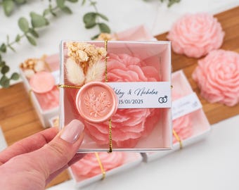 Bomboniera candela profumata alla peonia per matrimonio, candela per matrimonio personalizzata, bomboniera candela per battesimo, salva la data, bomboniere Nikkah per fidanzamento