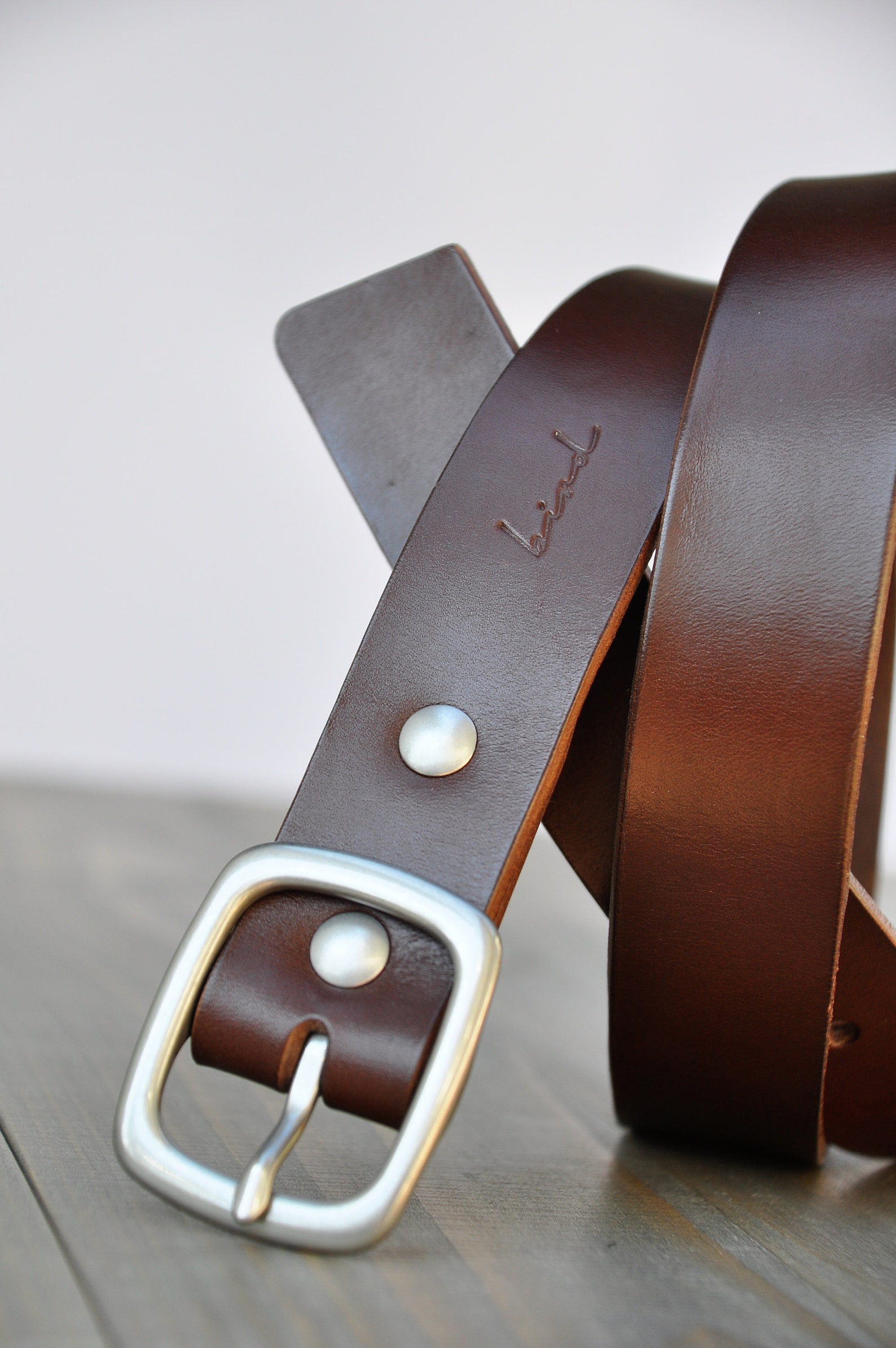Minimalist leather belt 1 1/4 Brown leather belt Leather Etsy