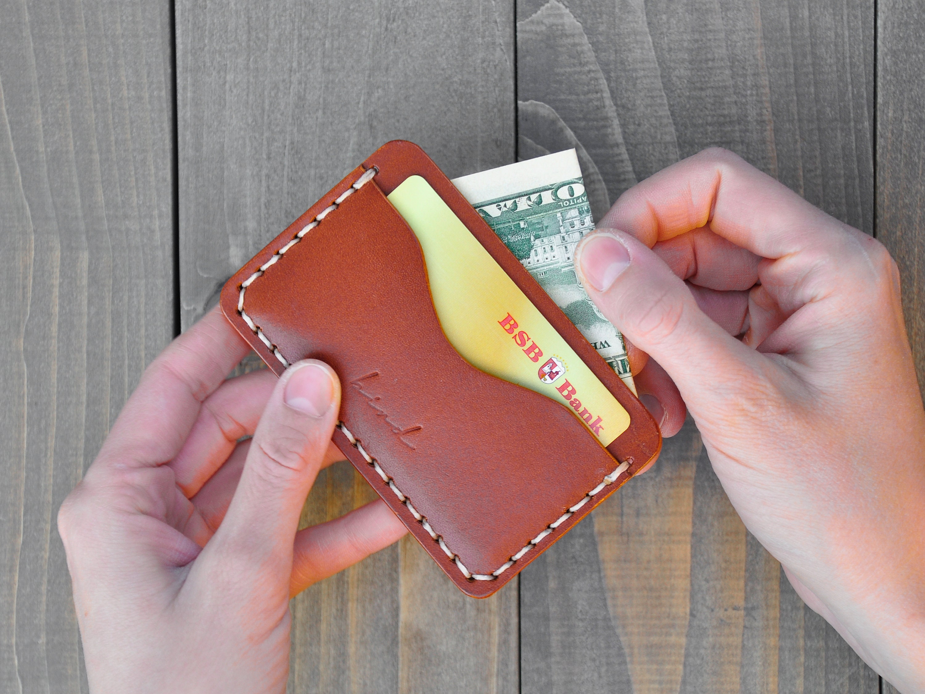 Set of 3 Leather Wallet Card holder standard Card holder Etsy