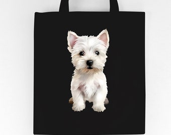 West Highland White Terrier Tote Bag, Cute Dog Tote Bag, Pet Lover Tote Bag, Dog Owner Tote Bag, Dog Tote Bag, Gift For Dog Lover