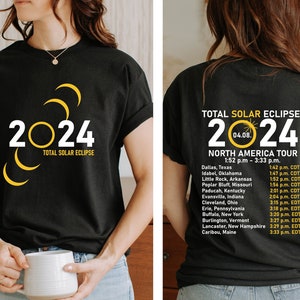 Total Solar Eclipse 2024 Shirt, Double-Sided Shirt, April 8th 2024 Shirt, Eclipse Event 2024 Shirt, Celestial Shirt, Gift for Eclipse Lover