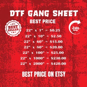 DTF Gang Sheet Transfer, Custom DTF Print, Wholesale Dtf Print, Custom Logo Sheet, DTF Print Design, Custom Heat Transfer,Bulk Dtf Transfer